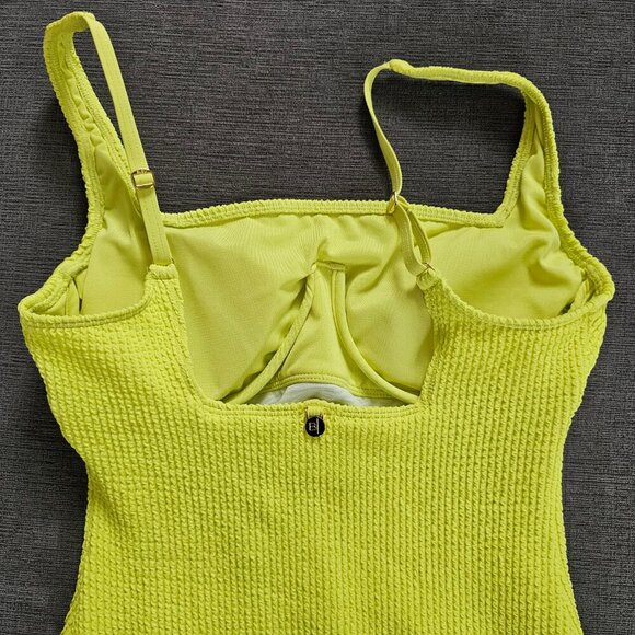 Bleu by Rod Beattie Women's Square-Neck One-Piece Swimsuit In Chartreuse Size 8 - Picture 6 of 11